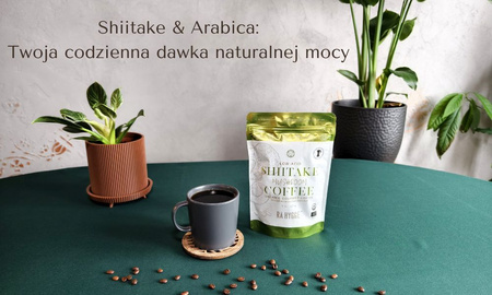BIO Kawa z Shiitake Ra Hygge w ziarnach - ekologiczna, niskokwasowa z ekstraktem Shiitake (227g)