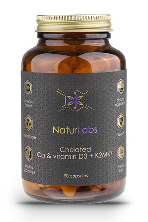 Chelatowany WAPŃ + D3 i K2 - NaturLabs (45 porcji)